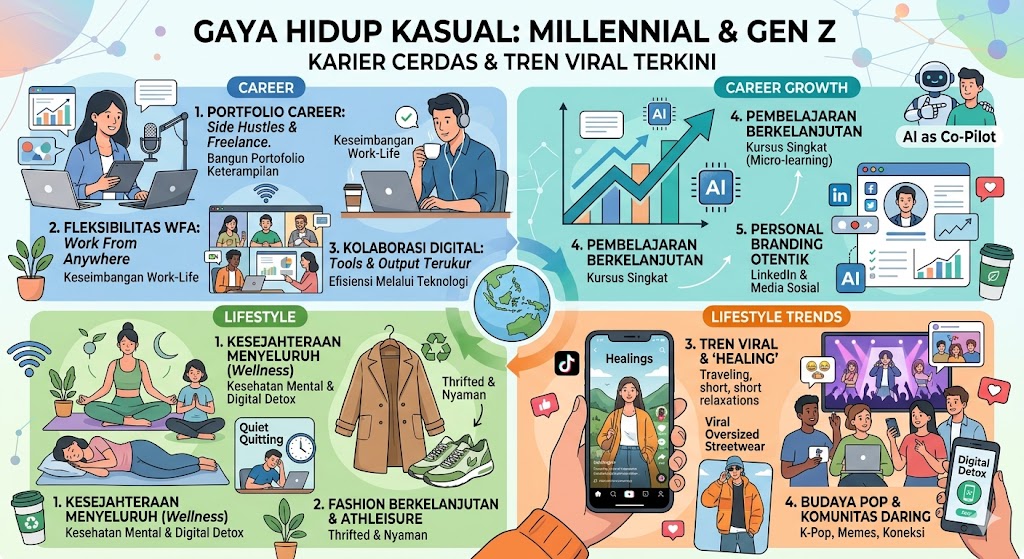 Lifestyle Kasual untuk Milenial dan Gen Z: Tips Karier dan Tren Viral Terkini