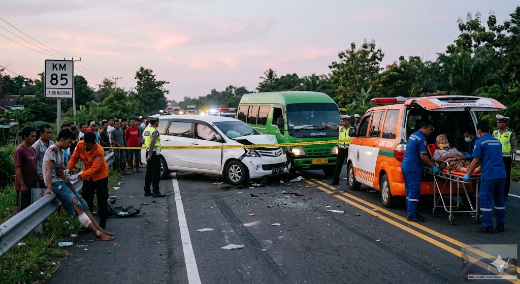 Kecelakaan Lalu Lintas di Jalur Nasional, Dua Orang Luka Berat