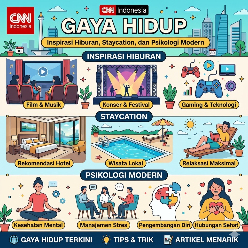 CNN Indonesia Gaya Hidup: Inspirasi Hiburan, Staycation, dan Psikologi Modern
