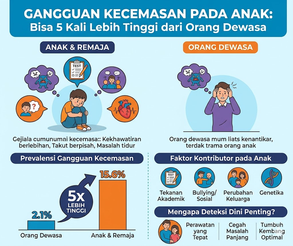Gangguan Kecemasan pada Anak Bisa 5 Kali Lebih Tinggi dari Orang Dewasa