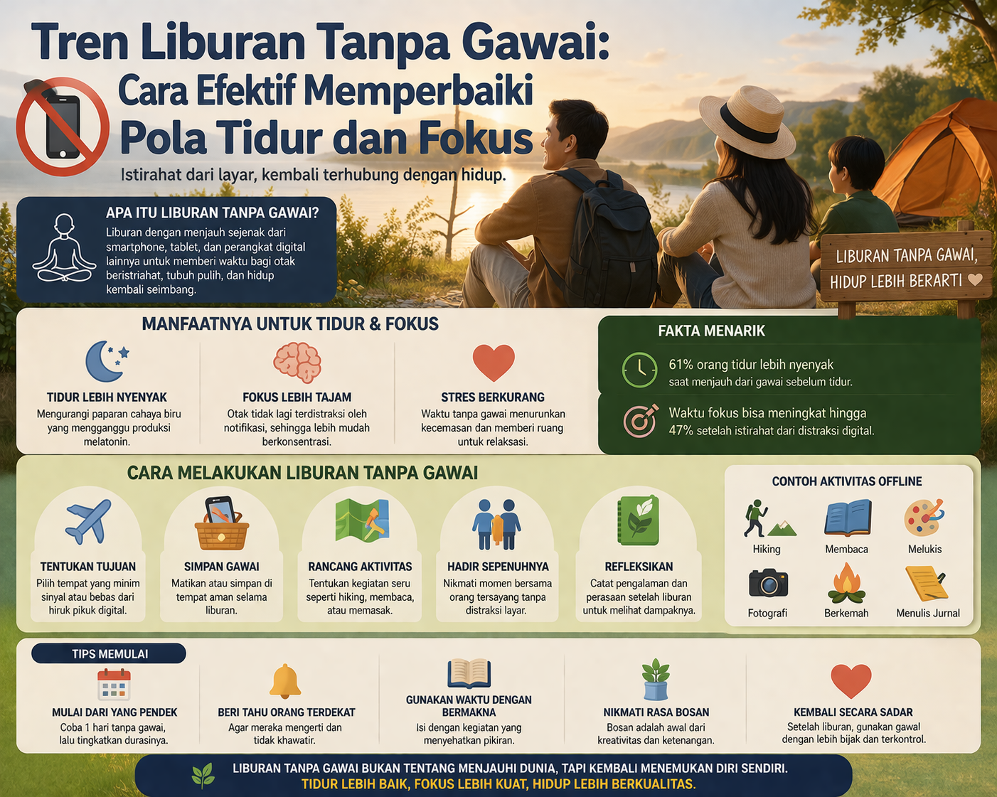 Tren Liburan Tanpa Gawai: Cara Efektif Memperbaiki Pola Tidur dan Fokus