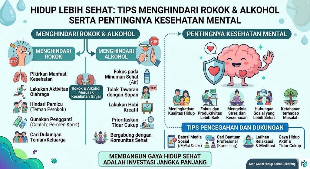 Hidup Lebih Sehat: Tips Menghindari Rokok dan Alkohol serta Pentingnya Kesehatan Mental